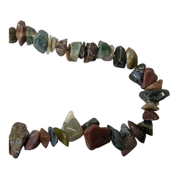 Genuine Multi Color Agate Stone Chip Strand Stretch Bracelet - Picture 4 of 4